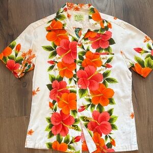 Vintage Hawaiian Men's Casual Button Down Shirt